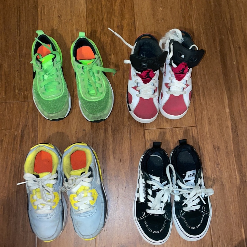 Worn kids sneakers